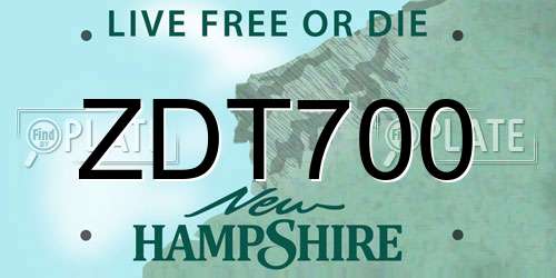 ZDT700 New Hampshire License Plate