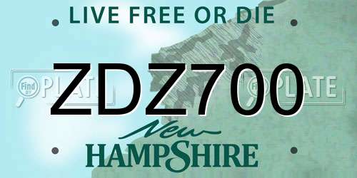 ZDZ700 New Hampshire License Plate