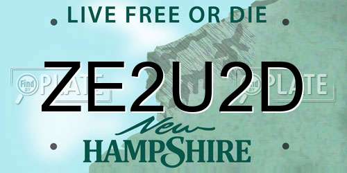 ZE2U2D New Hampshire License Plate
