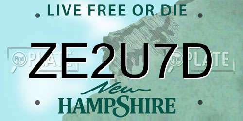 ZE2U7D New Hampshire License Plate