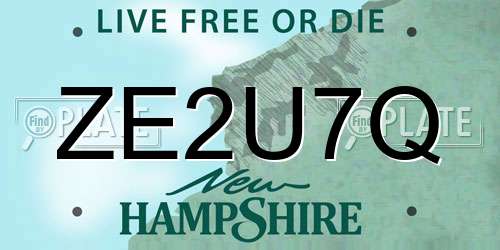 ZE2U7Q New Hampshire License Plate