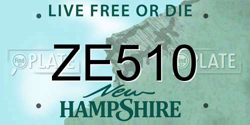 ZE510 New Hampshire License Plate