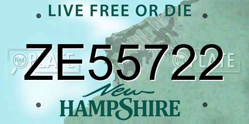 ZE55722 New Hampshire License Plate