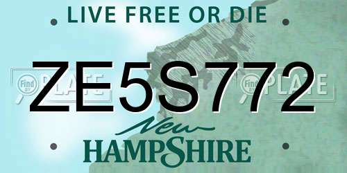 ZE5S772 New Hampshire License Plate