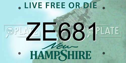 ZE681 New Hampshire License Plate