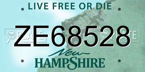 ZE68528 New Hampshire License Plate