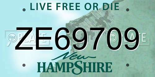 ZE69709 New Hampshire License Plate