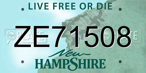ZE71508 New Hampshire License Plate