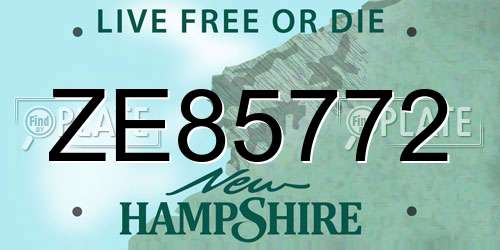 ZE85772 New Hampshire License Plate