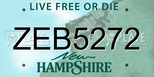 ZEB5272 New Hampshire License Plate