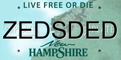 ZEDSDED New Hampshire License Plate