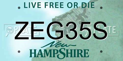 ZEG35S New Hampshire License Plate