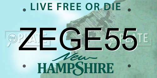 ZEGE55 New Hampshire License Plate