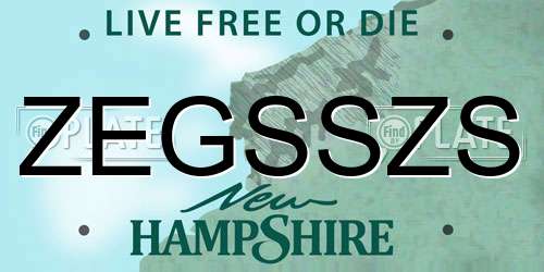 ZEGSSZS New Hampshire License Plate