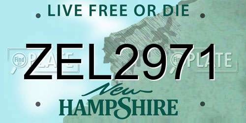 ZEL2971 New Hampshire License Plate