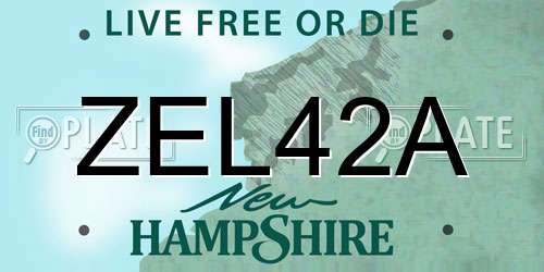 ZEL42A New Hampshire License Plate