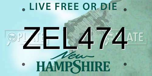 ZEL474 New Hampshire License Plate