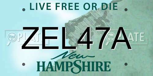 ZEL47A New Hampshire License Plate