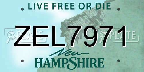 ZEL7971 New Hampshire License Plate