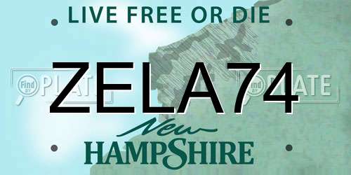 ZELA74 New Hampshire License Plate