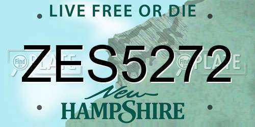 ZES5272 New Hampshire License Plate
