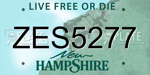 ZES5277 New Hampshire License Plate