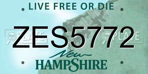 ZES5772 New Hampshire License Plate