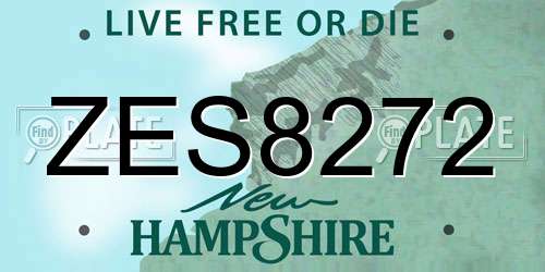 ZES8272 New Hampshire License Plate