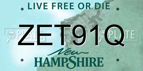 ZET91Q New Hampshire License Plate