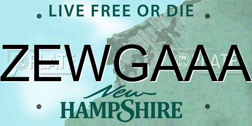 ZEWGAAA New Hampshire License Plate