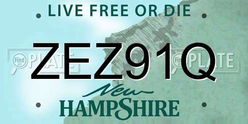 ZEZ91Q New Hampshire License Plate