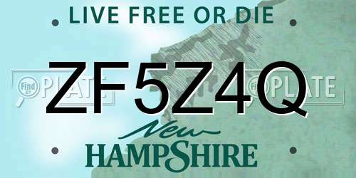 ZF5Z4Q New Hampshire License Plate