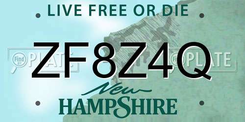 ZF8Z4Q New Hampshire License Plate