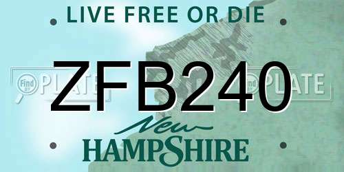 ZFB240 New Hampshire License Plate