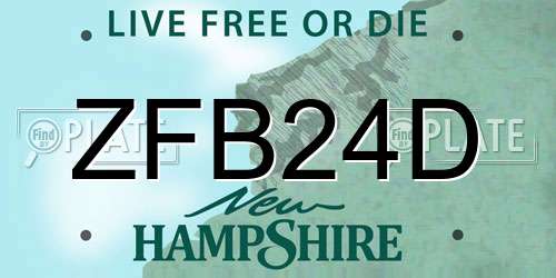 ZFB24D New Hampshire License Plate