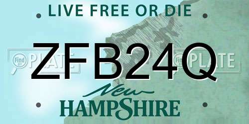 ZFB24Q New Hampshire License Plate