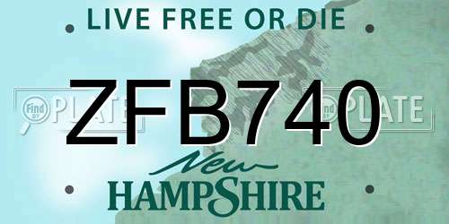 ZFB740 New Hampshire License Plate