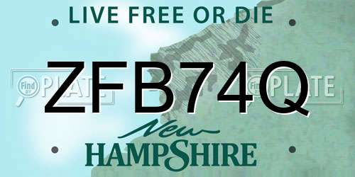 ZFB74Q New Hampshire License Plate