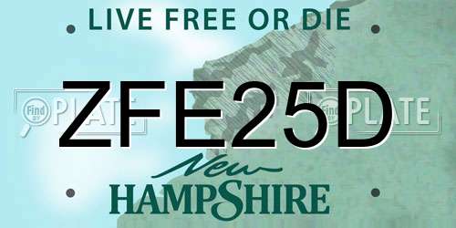 ZFE25D New Hampshire License Plate
