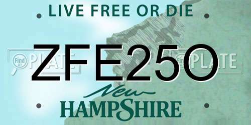 ZFE25O New Hampshire License Plate