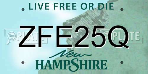 ZFE25Q New Hampshire License Plate