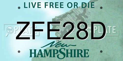 ZFE28D New Hampshire License Plate