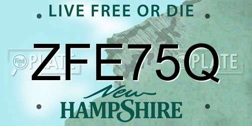 ZFE75Q New Hampshire License Plate