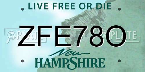 ZFE78O New Hampshire License Plate