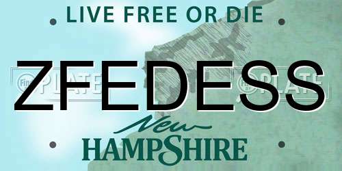 ZFEDESS New Hampshire License Plate