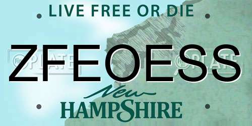 ZFEOESS New Hampshire License Plate