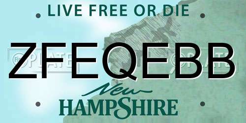 ZFEQEBB New Hampshire License Plate