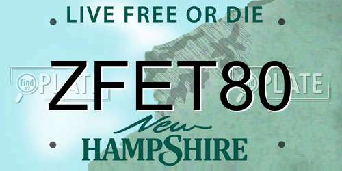 ZFET80 New Hampshire License Plate
