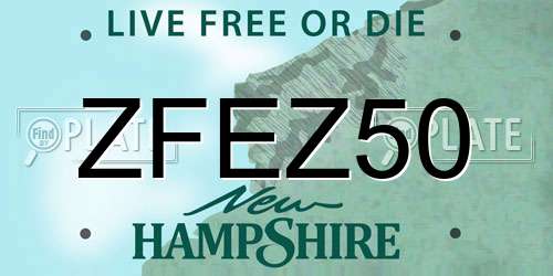 ZFEZ50 New Hampshire License Plate