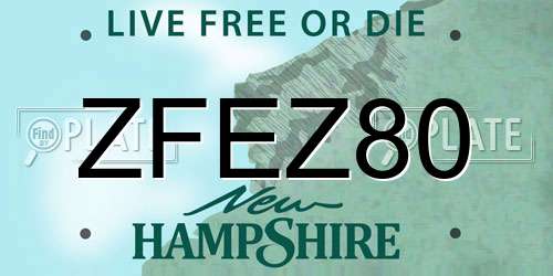 ZFEZ80 New Hampshire License Plate